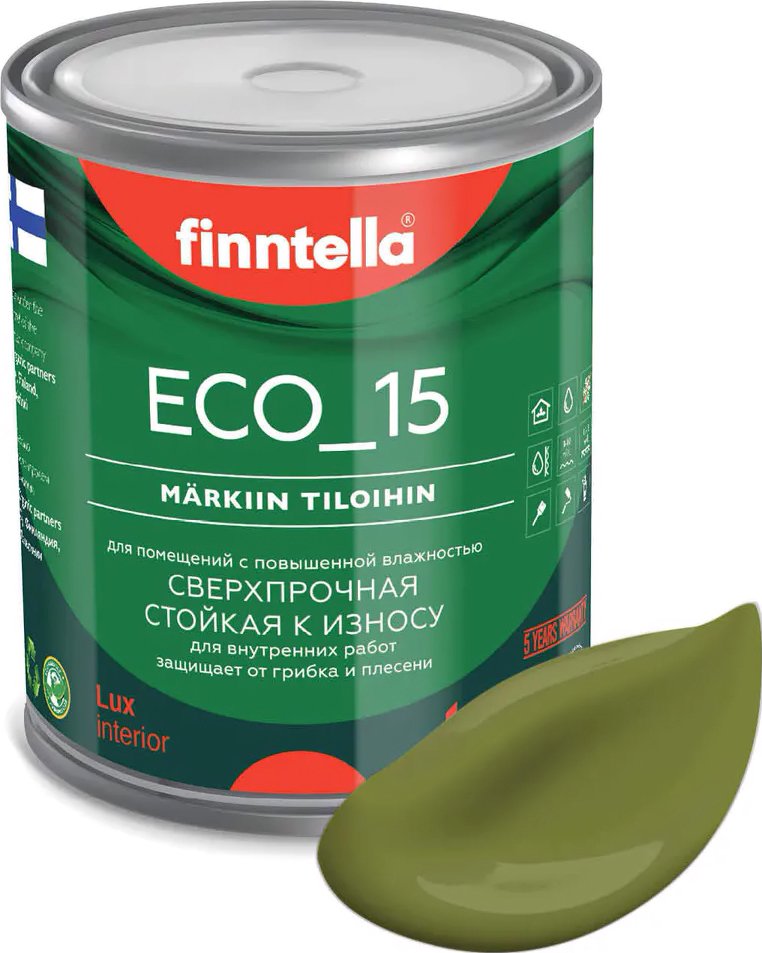 

Краска Finntella Eco 15 Ruoho F-10-1-1-FL030 0.9 л (травяной зеленый)