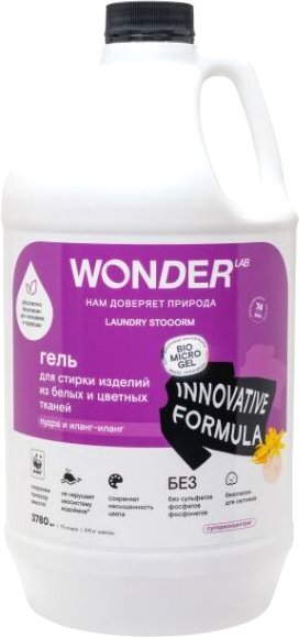 

Гель для стирки Wonder LAB для цветного белья пудра и иланг-иланг 3.78 л