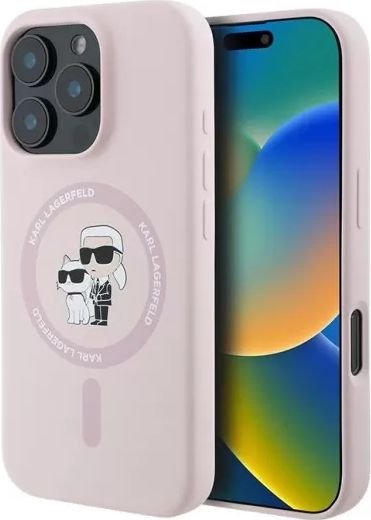

Чехол для телефона Lagerfeld Liquid Silicone NFT Karl & Choupette (MagSafe) для iPhone 16 Pro KLHMP16LSCMKCRHP