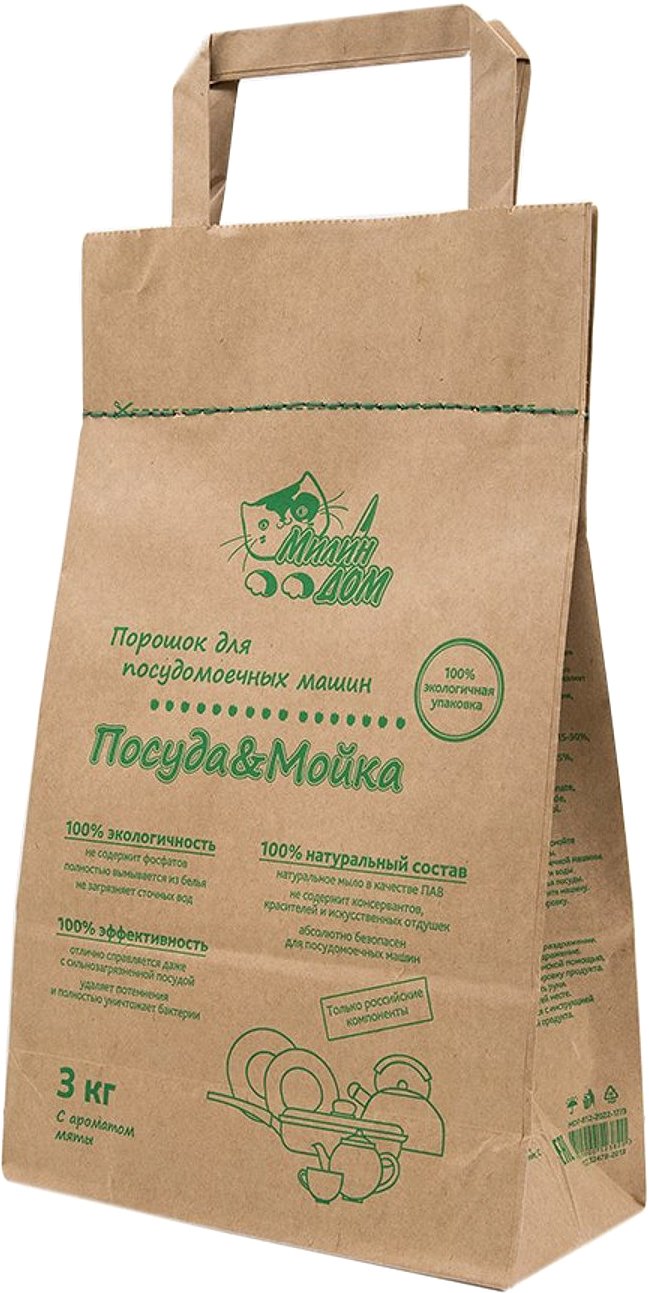 

Порошок для посудомоечной машины Милин дом Посуда & Мойка крафт-пакет (3 кг)