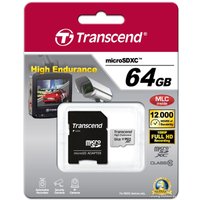 Карта памяти Transcend microSDXC HE (Class 10) UHS-I 64GB + адаптер [TS64GUSDXC10V]