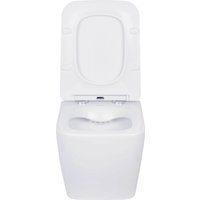 Унитаз подвесной Roxen Cube в комплекте с инсталляцией Asten Readle Zentralmodul AR0601-135M с кнопкой сатин (хром матовый)