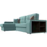 Угловой диван Лига диванов Брюссель левый 110648L (велюр бирюзовый)