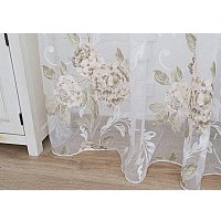 Тюль Delfa Flowers СТШ W2277/6440/7008 (300x250, зеленые цветы)