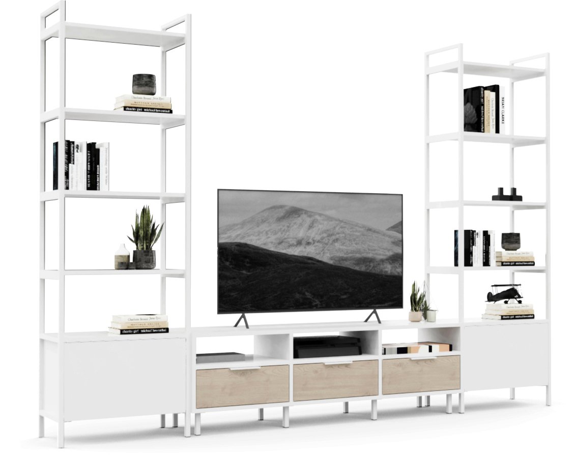 

Стенка Crafto Лофт Агата Бонд 07 270x38x190 (белый/каштан)