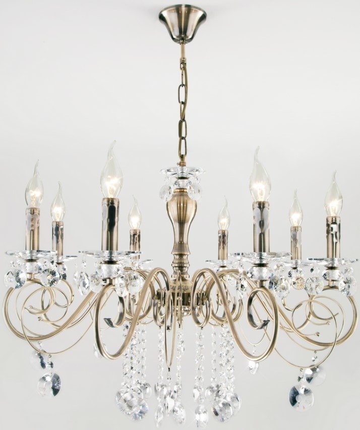 

Подвесная люстра Евросвет 10104/8 (Античная бронза-Прозрачный хрусталь)