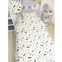 1.5-спальный комплект постельного белья Amarobaby Time To Sleep Little Dino AMARO-3403-LD (бежевый/синий)