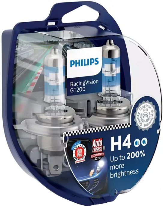 

Галогенная лампа Philips H4 RacingVision GT200 2шт