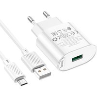 Сетевое зарядное Hoco C109A microUSB (белый)