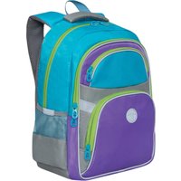 Школьный рюкзак Grizzly RG-167-2 (бирюзовый/фиолетовый/серый)