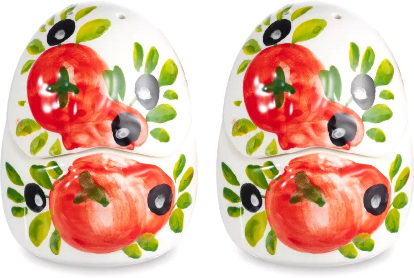 

Набор для масла и уксуса с солонкой и перечницей Edelweiss Томаты и оливки EDW-1023P