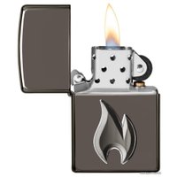 Зажигалка Zippo Armor High Polish Black Ice Flame Design 29928