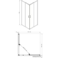 Душевой уголок Adema Glass Line Vierkant-100 (тонированное стекло)