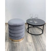 Пуфик M-City Фред 461MC04440 (велюр серый/золото)