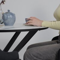 Кухонный стол Аврора Мехико 3Д D950 (камень белый/черный матовый)