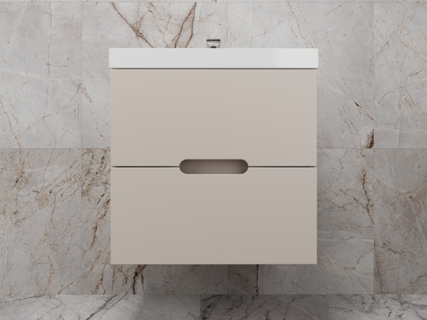 Symbolite Тумба под умывальник Матис 60 Classic 2 ящика (подвесная, крем)
