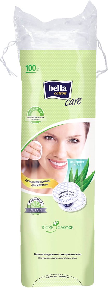 

Ватные диски Bella Cotton Care с экстрактом алоэ (100 шт)