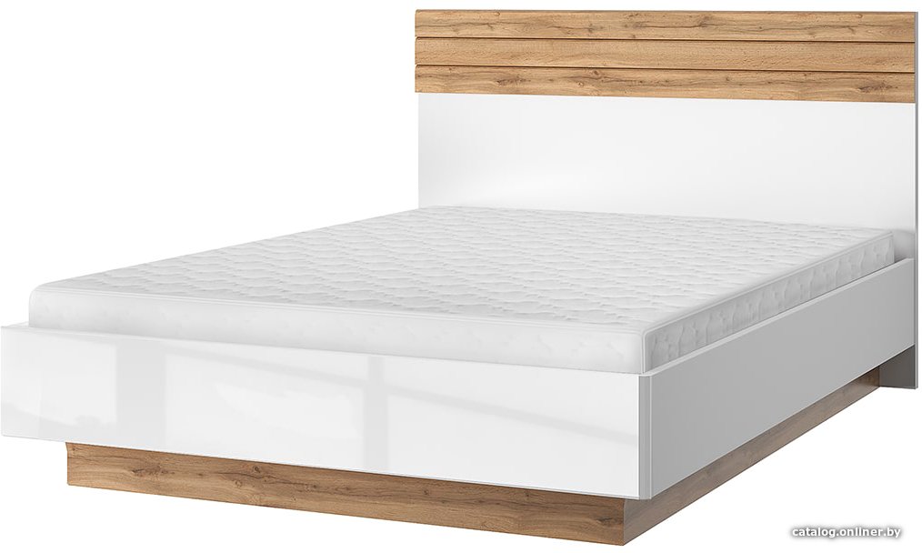 Кровать Anrex Taurus 140 с ПМ 140x200 (дуб вотан/белый)