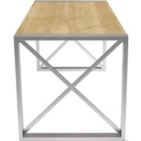 Кухонный стол Buro7 Лофт 110 (классика, дуб натуральный/серебро)