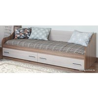 Кровать-тахта SV-Мебель Город 200x90 (одинарная, 2 ящика, ясень шимо светлый/темный)