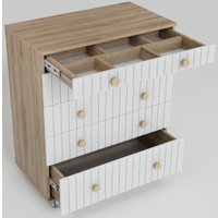Детский комод Incanto Lunna Charm МДФ 800/5 PK-0004/13mdf (дуб/белый)