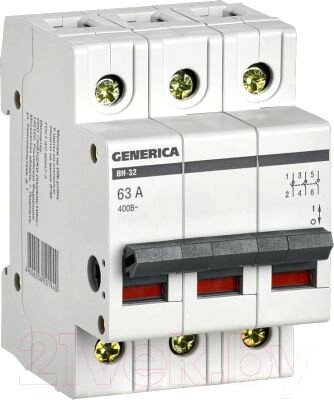 

Выключатель нагрузки Generica ВН-32 3Р 63А MNV15-3-063