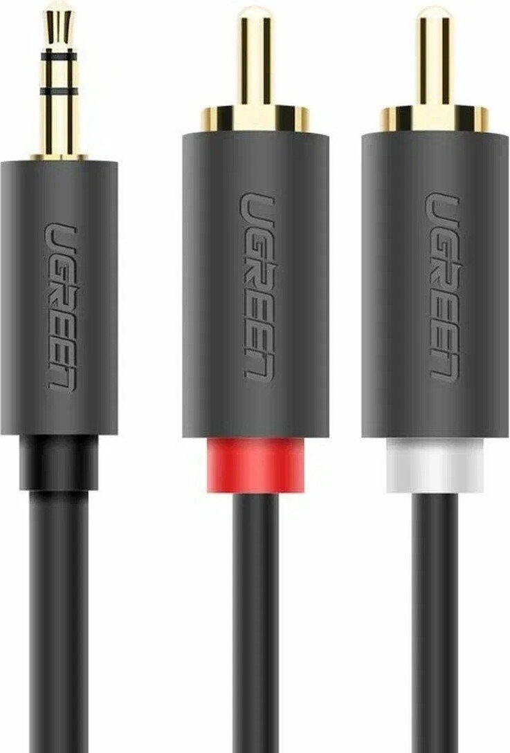 

Кабель Ugreen AV102 3.5 мм - 2 RCA 10513 (5 м, серый)