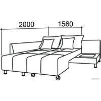 Угловой диван ПетраМебель Оскар правый (велюр бирюза/велюр светлый Вирджиния океан)