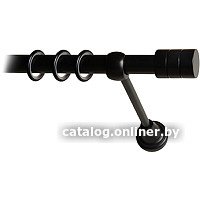 Карниз для штор Lm Decor Цилиндр 088 1р гладкий 25мм (черный мат, 3м)