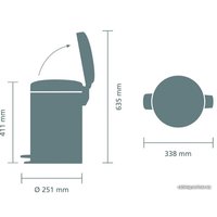 Мусорное ведро Brabantia Pedal Bin NewIcon 12 л (зеленая сосна)