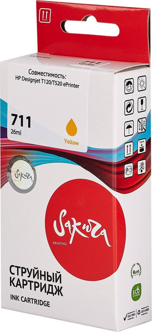 

Картридж Sakura Printing SICZ132A (аналог HP 711 Yellow)