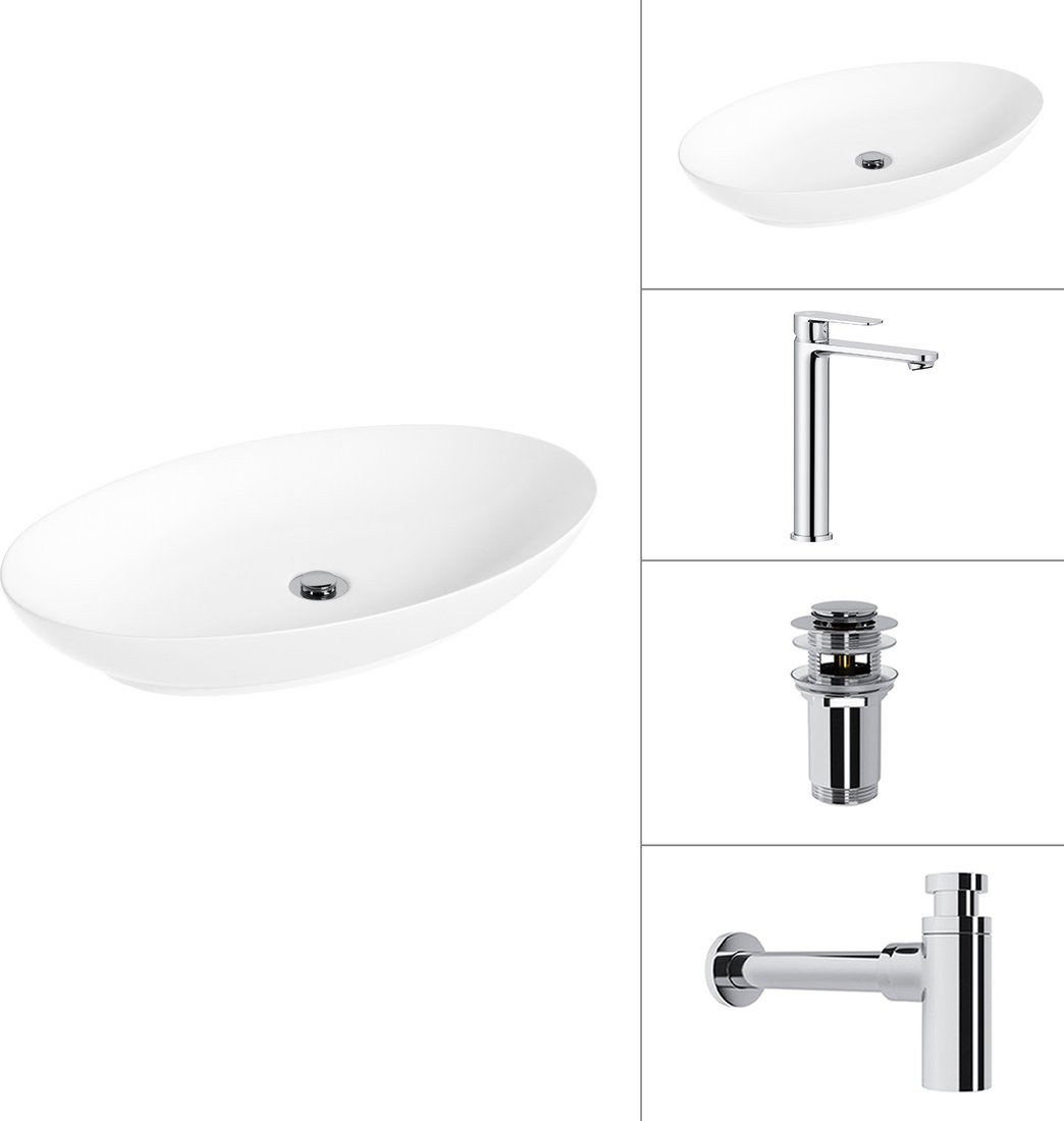 Умывальник Lauter 21571 + Moon 21СK81691C + сифон 21635CH + дон.клапан 21190CH (хром)