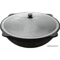 Казан Davr Metall Узбекский чугунный с крышкой, круглое дно (16 л)