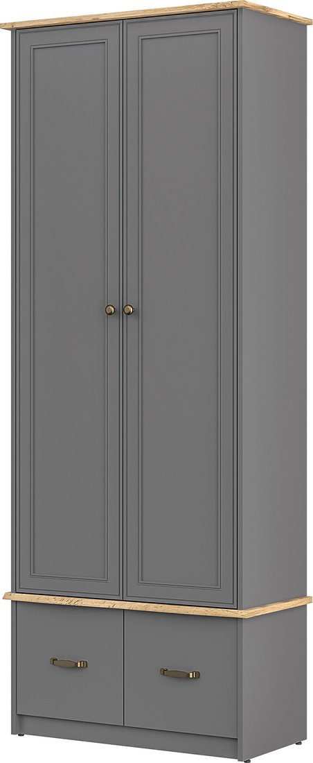 Шкаф распашной Modula Гранда INV07HP-4D-848/430/2178(22) (графит/дуб натюрель)