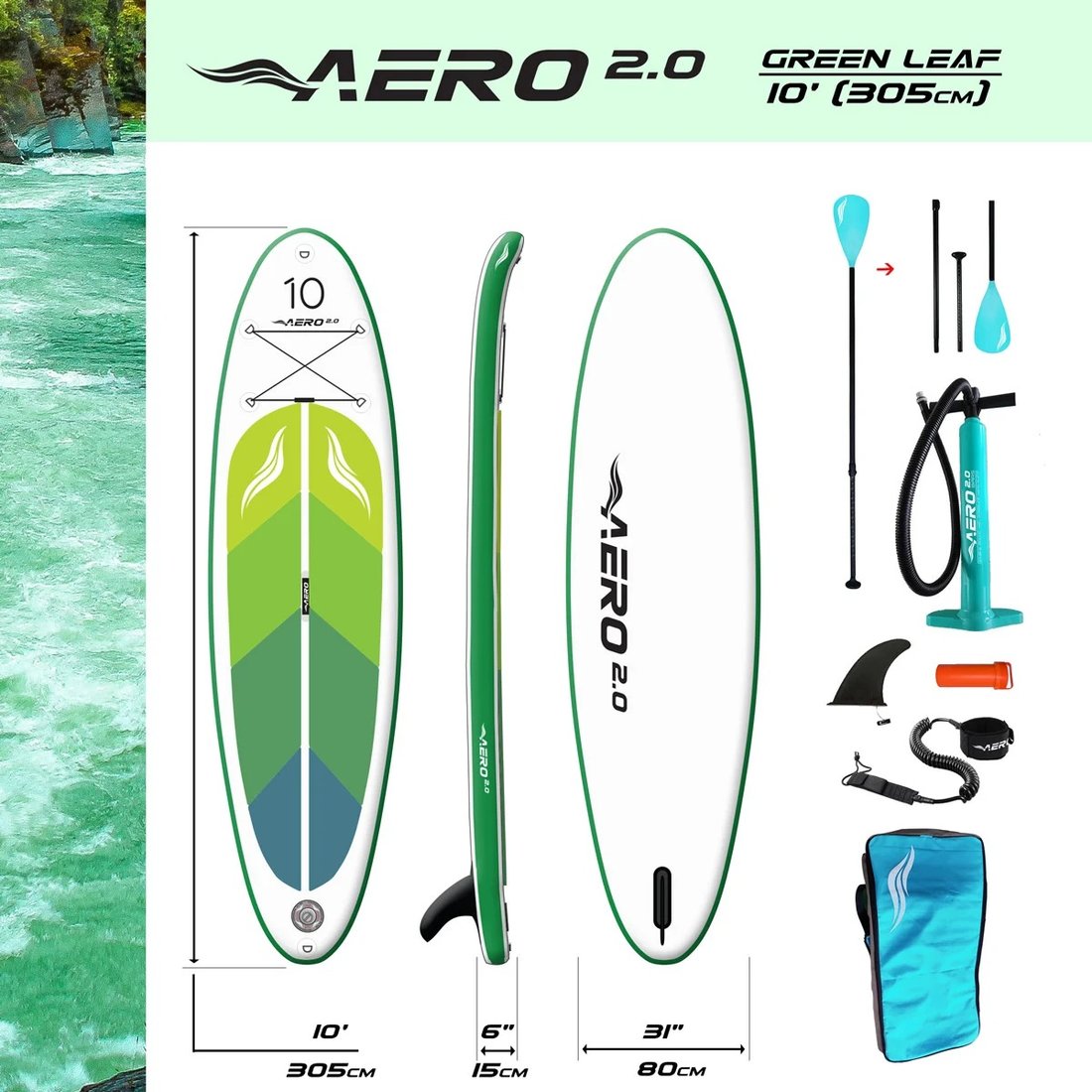 

Сапборд AERO 2.0 Green Leaf 10