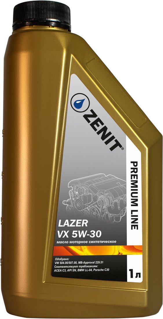 

Моторное масло Zenit Premium Line Lazer VX 5W-30 1л