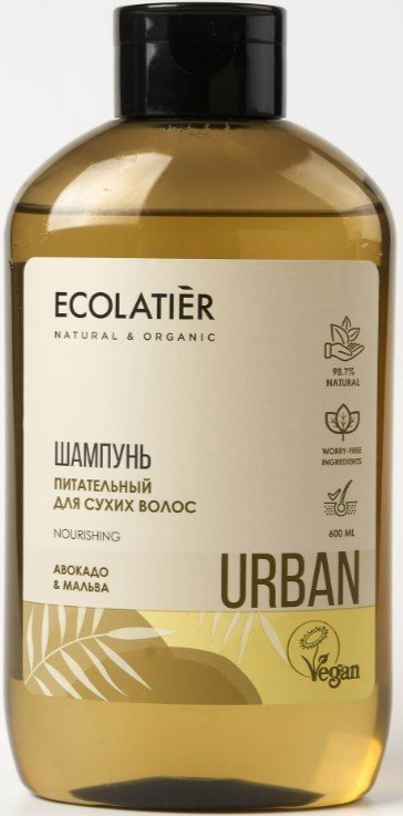 

Шампунь Ecolatier Urban для сухих волос питательный авокадо и мальва 600 мл