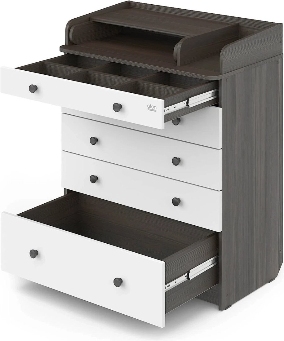 

Детский комод Атон Мебель Leo ЛДСП 800/5 с органайзером (бодега темный/белый)