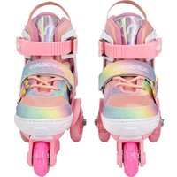 Роликовые коньки Cosmoride Fei + набор защиты (р-р 31-34, белый/розовый)