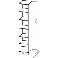 Шкаф-пенал Астрид-Мебель Геометрия-7 (Белый/Делано светлый)