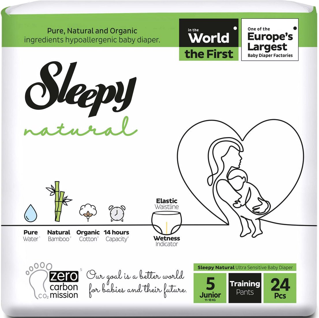 

Трусики-подгузники Sleepy Natural Pants 5 Junior 11- 18 кг Jumbo Pack (24 шт)