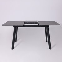Кухонный стол Lepremo AV 1209/1 МДФ раздвижной 1200-1600x800 (мрамор Пьетра графитовый/черный)