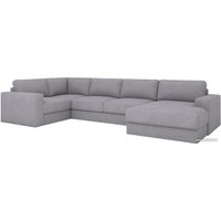 П-образный диван Rivalli Дискавери + оттоманка правая + угловая секция + кресло секц. (Bravo Grey)