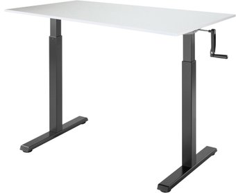 Стол с регулировкой высоты ErgoSmart Manual Desk Compact 1200x650x18 мм (альпийский белый/черный)