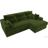 Угловой диван Mebelico Майами 15 114901 (правый, микровельвет, зеленый)