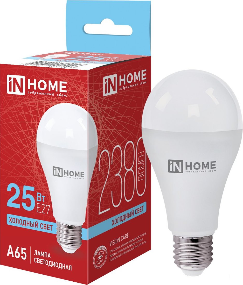 Светодиодная лампочка In Home LED-A65-VC 25 Вт 230В Е27 6500К 2380 Лм