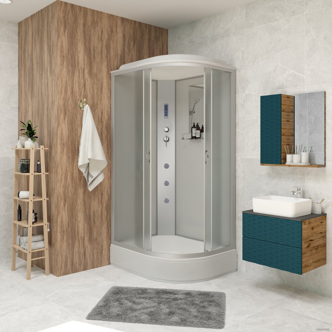 Душевая кабина Niagara NG-33084-14LF 100x80 (матовое стекло)