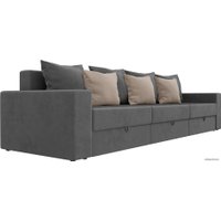 Диван Лига диванов Мэдисон Long 106178 (велюр, серый/серый/бежевый)