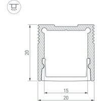 Алюминиевый профиль Arlight SL-Slim20-H20-2000 Anod+Opal 036836