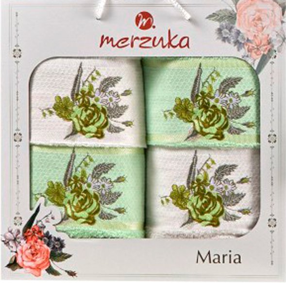 

Набор полотенец Merzuka Maria 11851 (4 шт, в коробке, фисташковый)